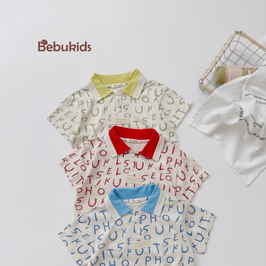 SB2235- bộ polo phối cổ thân in chữ