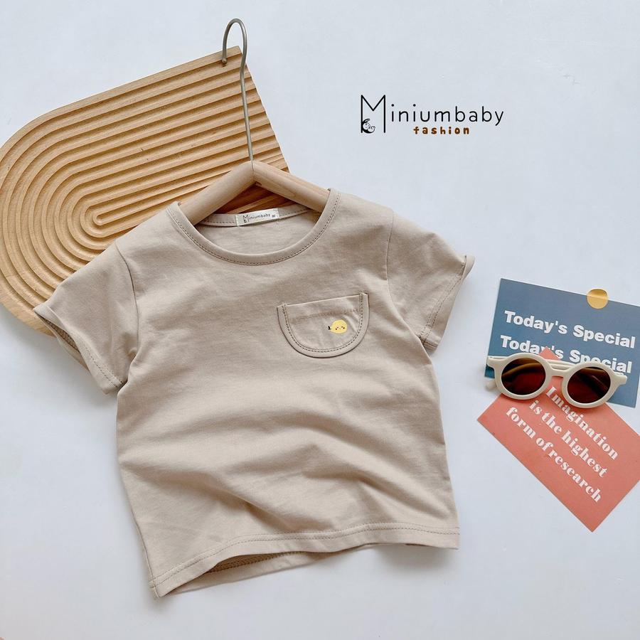 A1608- áo cộc tay túi ngực in quả túi be