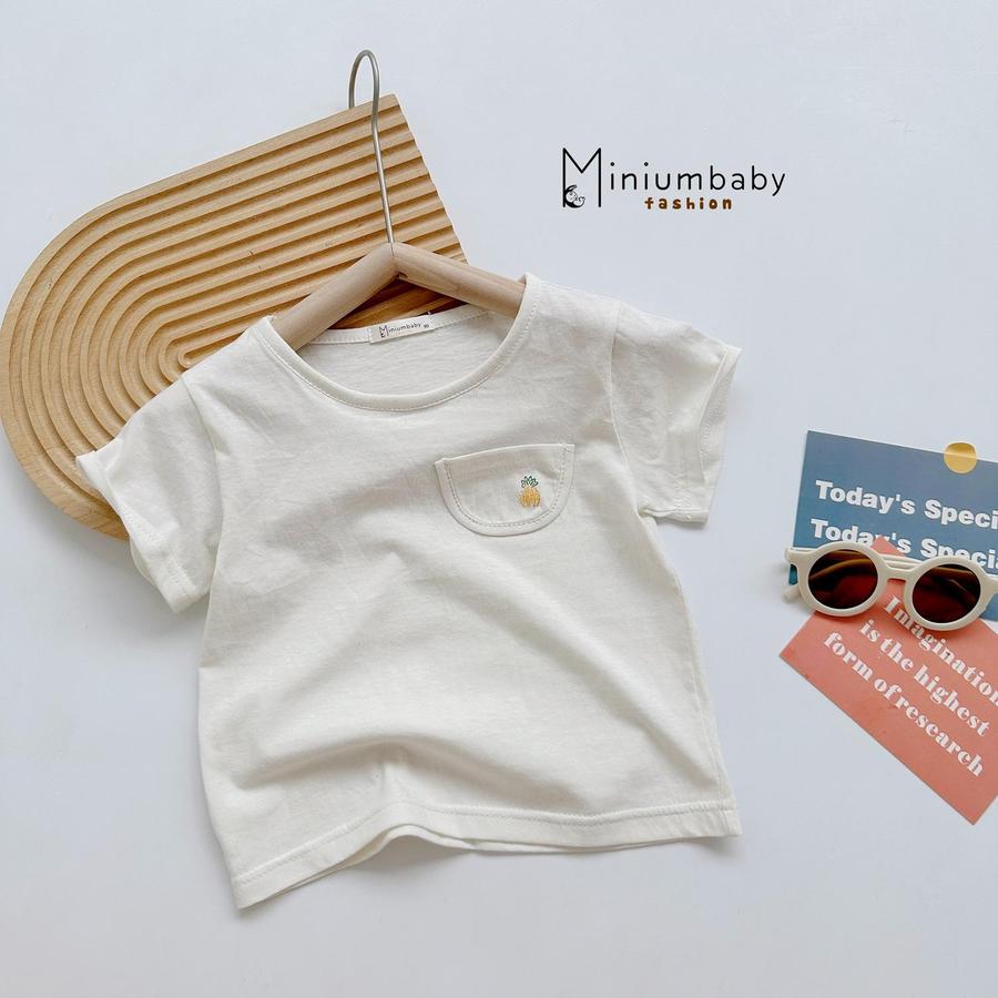 A1608- áo cộc tay túi ngực in quả túi trắng