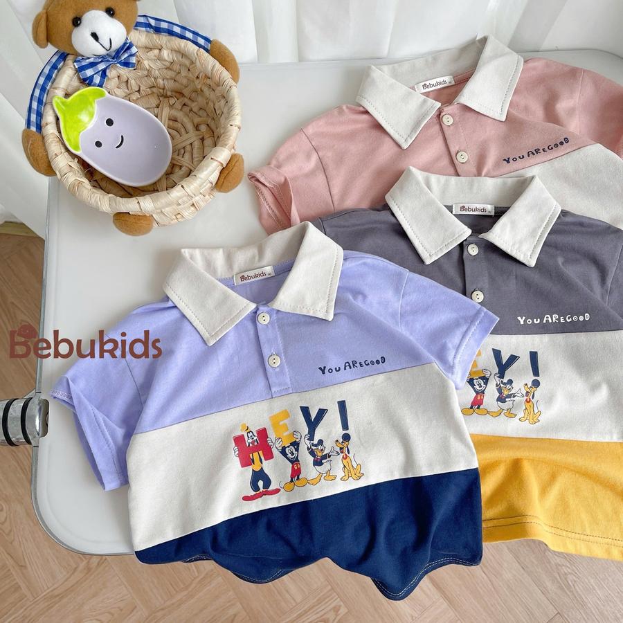 SB2255- bộ polo phối than in chuột mickey, hey