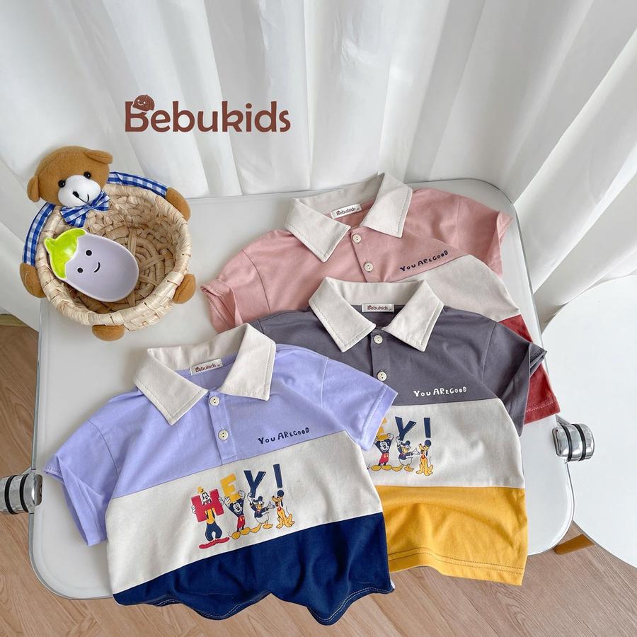 SB2255- bộ polo phối than in chuột mickey, hey