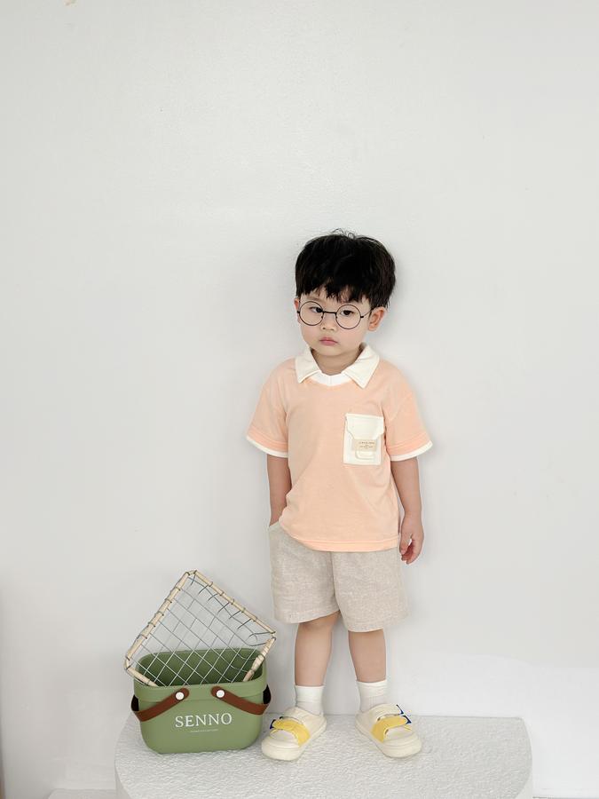 SB2229-bộ polo phối cổ, gấu tay,túi ngực