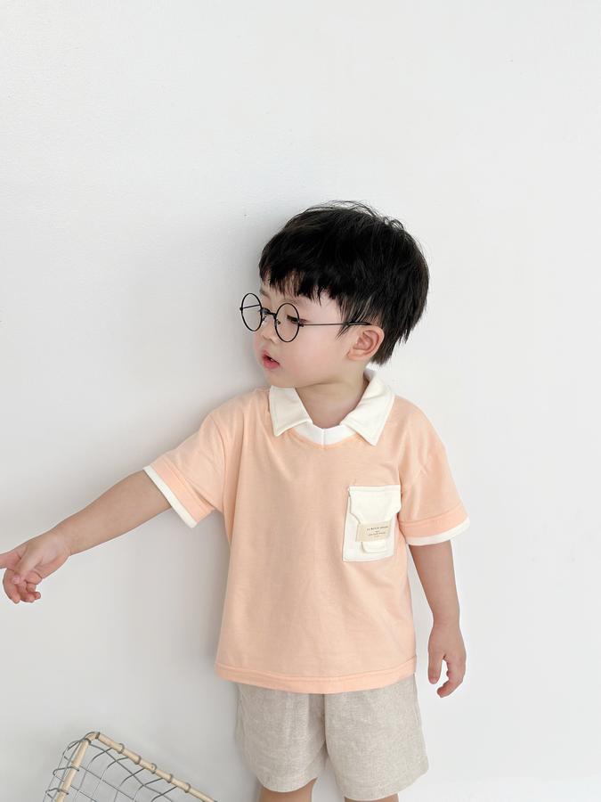 SB2229-bộ polo phối cổ, gấu tay,túi ngực