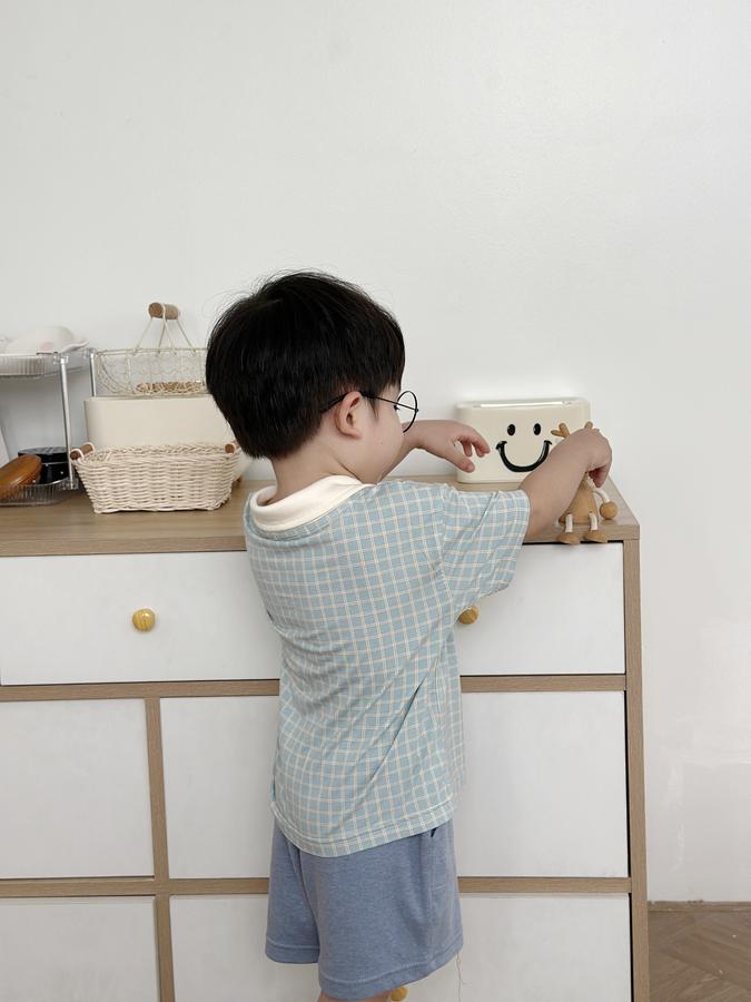 SB2253- bộ polo karo in chữ động vật