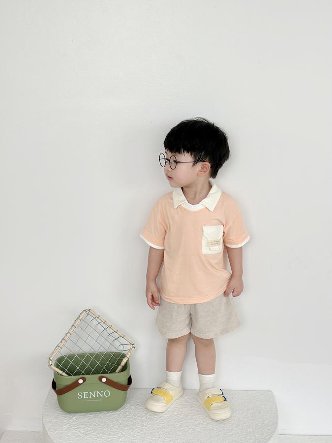 SB2229-bộ polo phối cổ, gấu tay,túi ngực