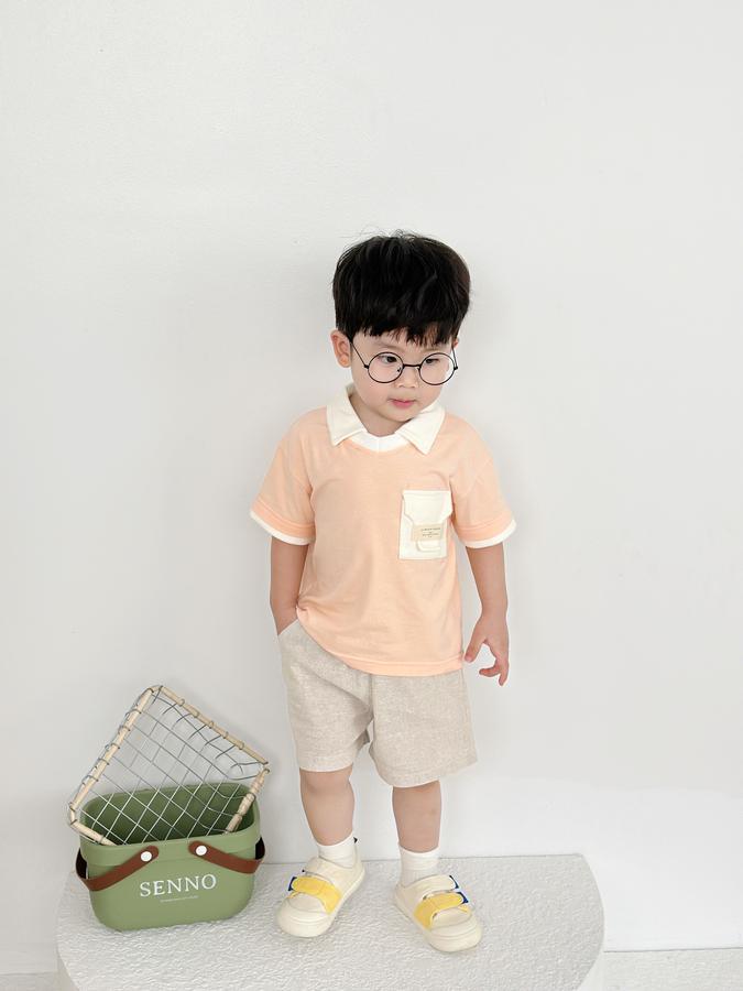 SB2229-bộ polo phối cổ, gấu tay,túi ngực