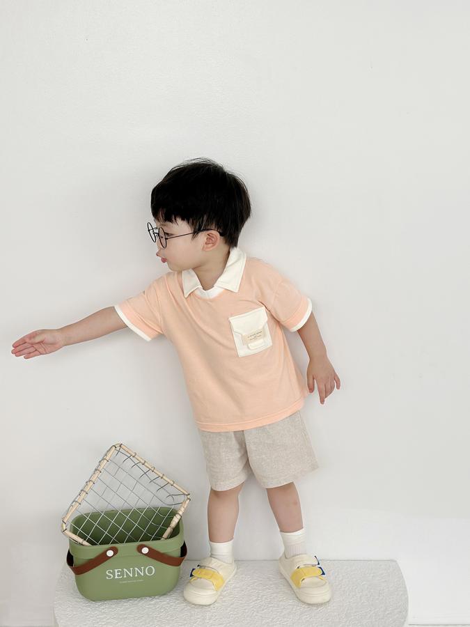 SB2229-bộ polo phối cổ, gấu tay,túi ngực