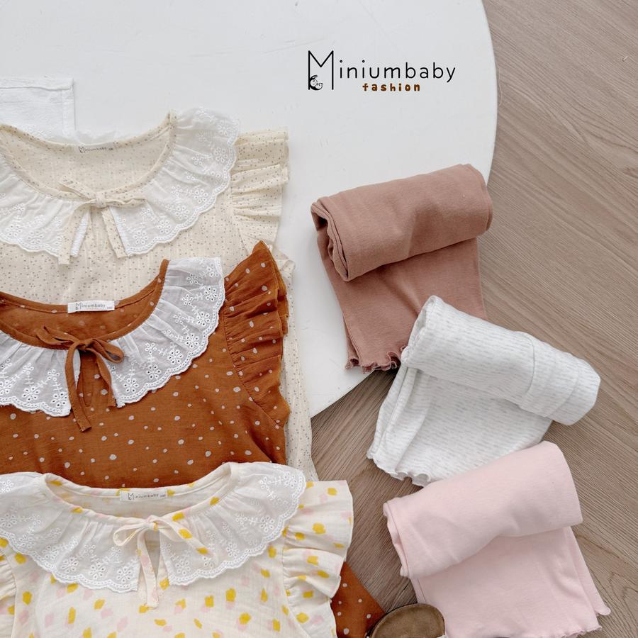 SB2293- bộ sát nách cánh tiên cổ zen đính nơ phối quần trơn