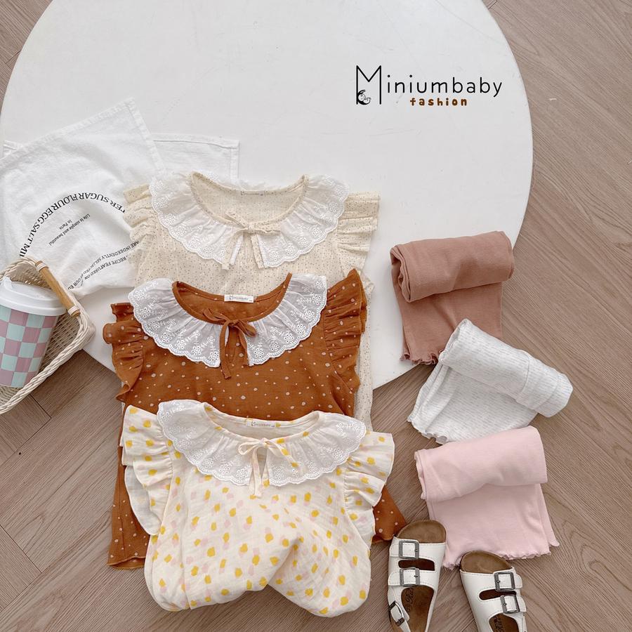 SB2293- bộ sát nách cánh tiên cổ zen đính nơ phối quần trơn