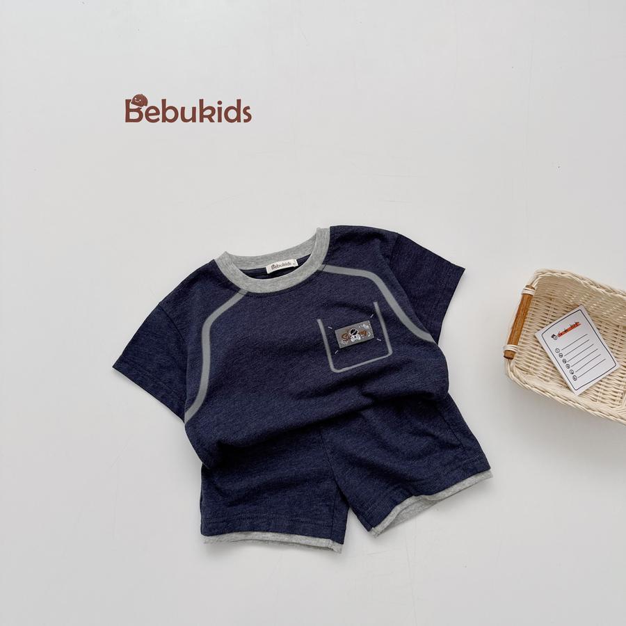 SB2245- bộ cộc tay in túi in nách xanh