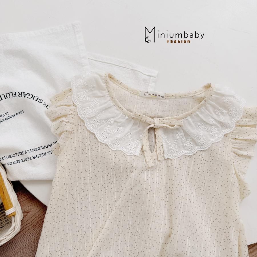 SB2293- bộ sát nách cánh tiên cổ zen đính nơ phối quần trơn