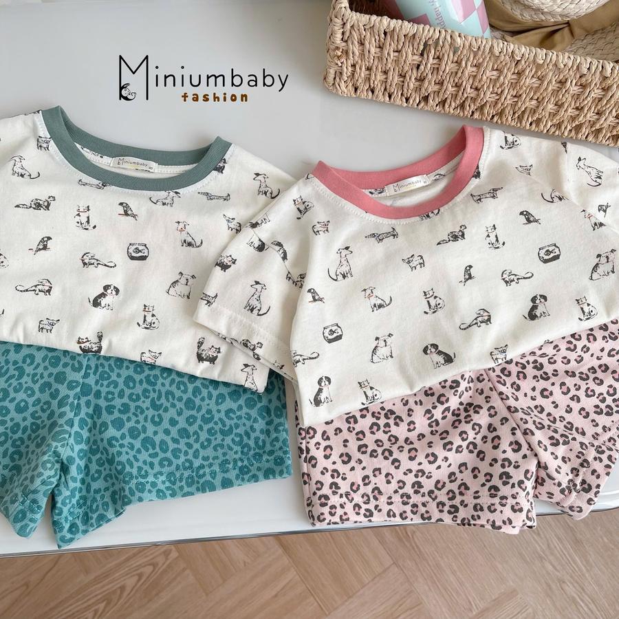 SB2300- bộ cộc phối cổ, áo in động vật phối quần da báo