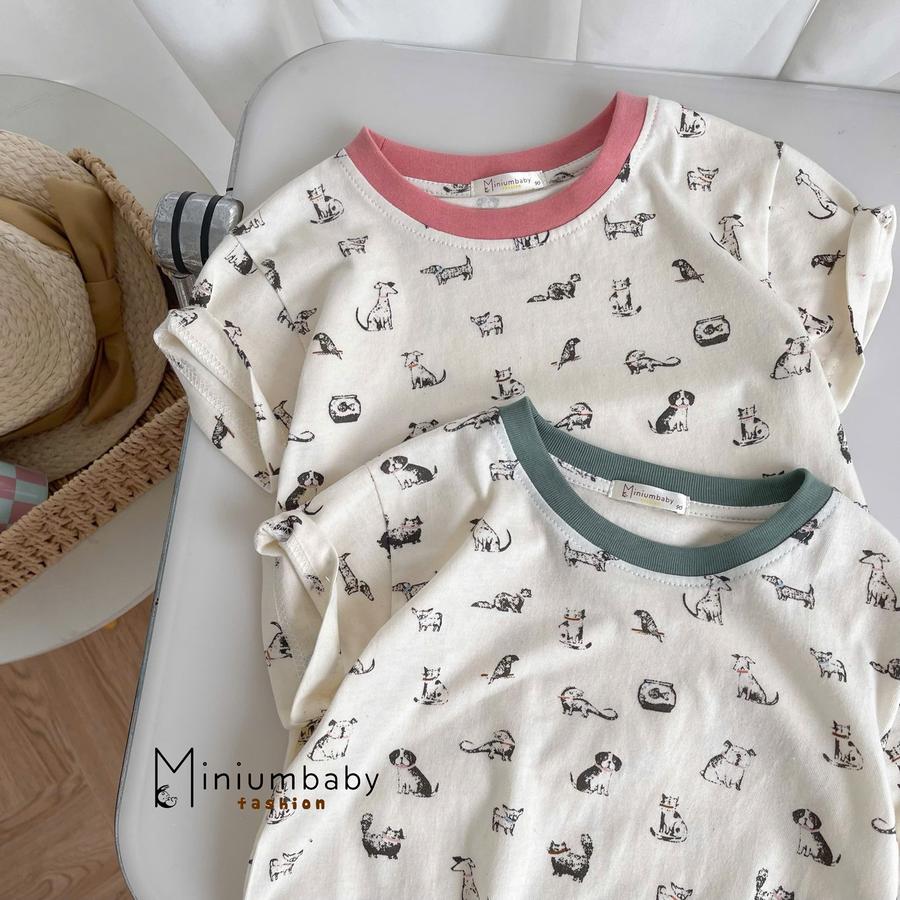 SB2300- bộ cộc phối cổ, áo in động vật phối quần da báo