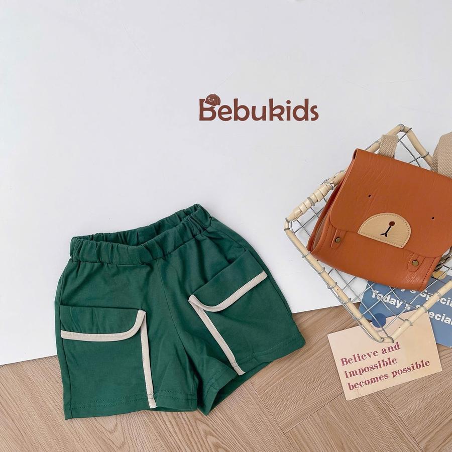 QC2301- quần đùi viền túi bé trai