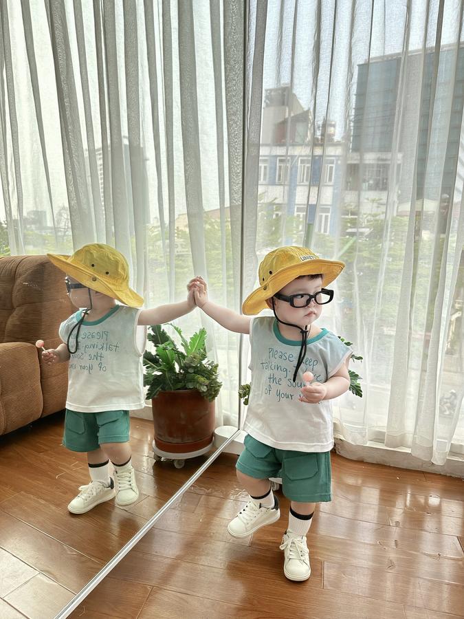 SB2311- bộ sát nách phối cổ in chữ please keep talking