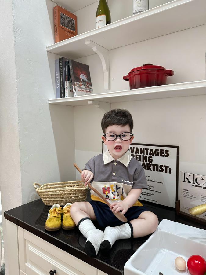 SB2255- bộ polo phối than in chuột mickey, hey