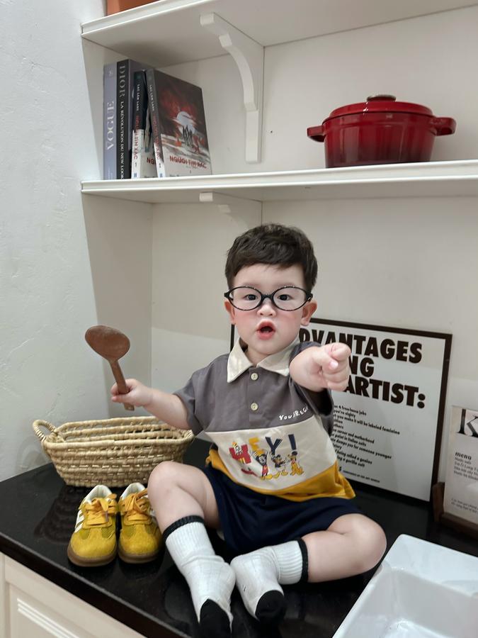 SB2255- bộ polo phối than in chuột mickey, hey