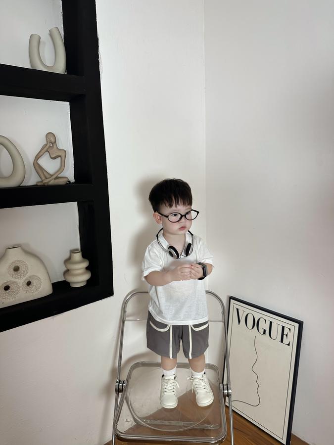 QC2301- quần đùi viền túi bé trai