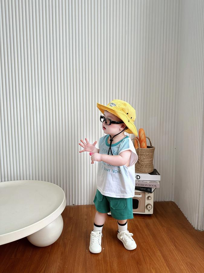 SB2311- bộ sát nách phối cổ in chữ please keep talking