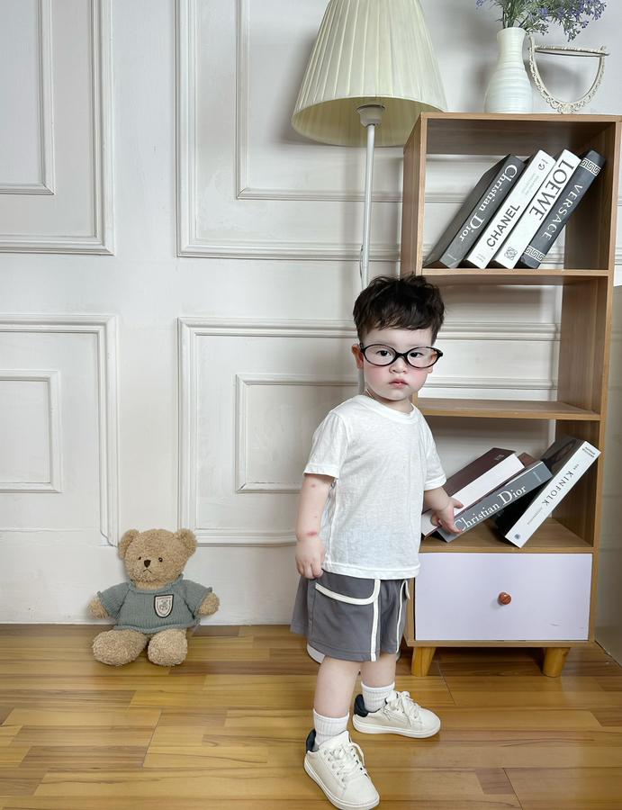 QC2301- quần đùi viền túi bé trai