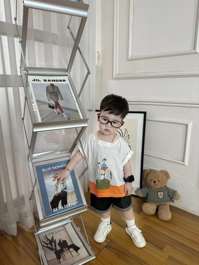 SB2274- bộ cọc tay cổ tròn in hình chú bé cưỡi ngựa