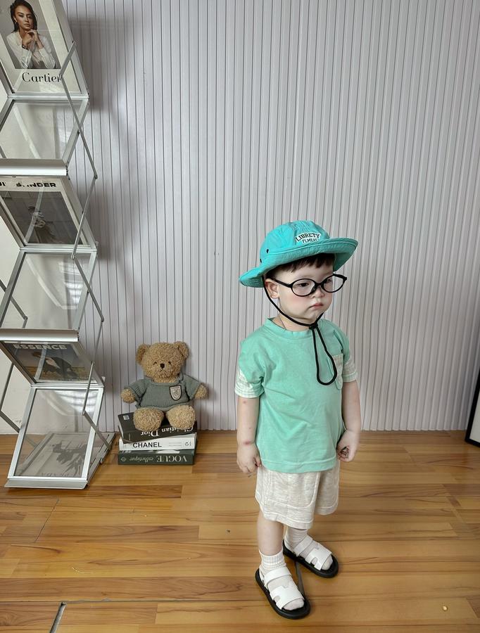 SB2279- bộ cộc tay phối tay, túi kẻ