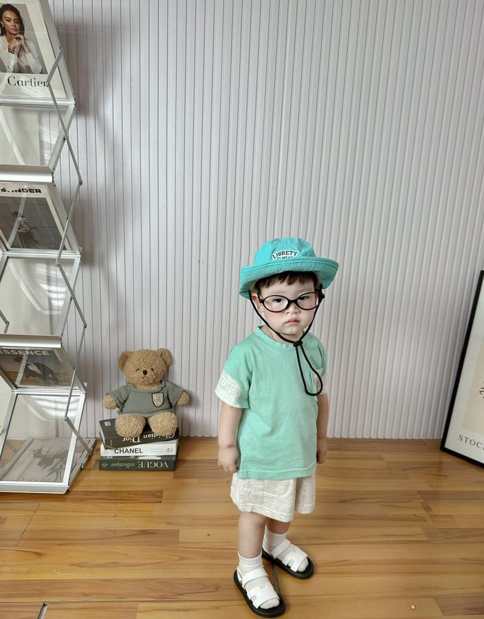 SB2279- bộ cộc tay phối tay, túi kẻ