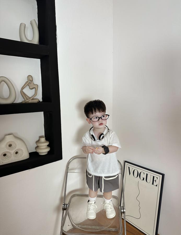 QC2301- quần đùi viền túi bé trai