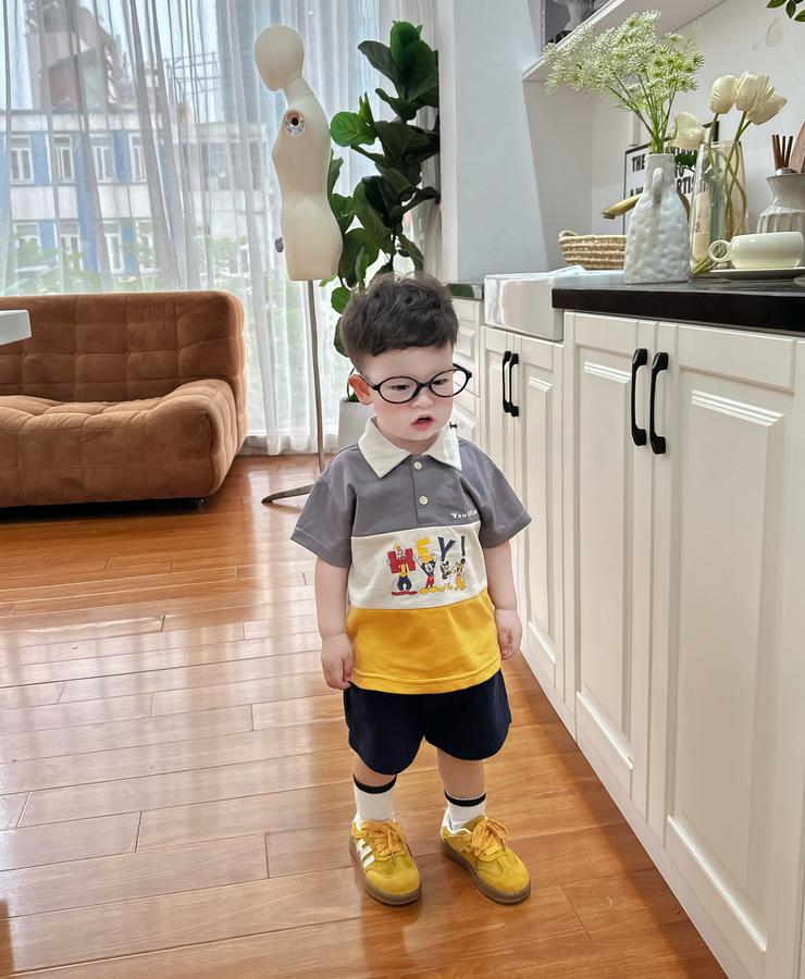 SB2255- bộ polo phối than in chuột mickey, hey