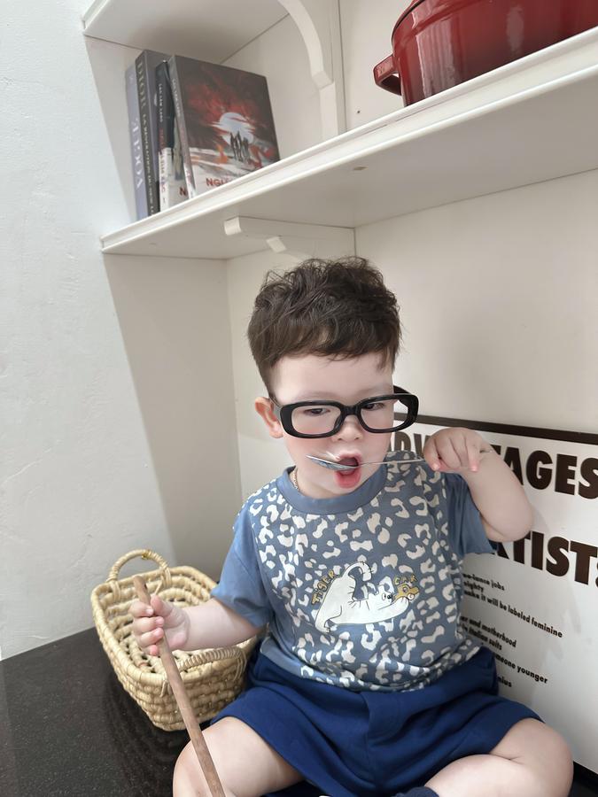 SB2294- bộ cộc tay da báo phối sườn, tay màu trơn