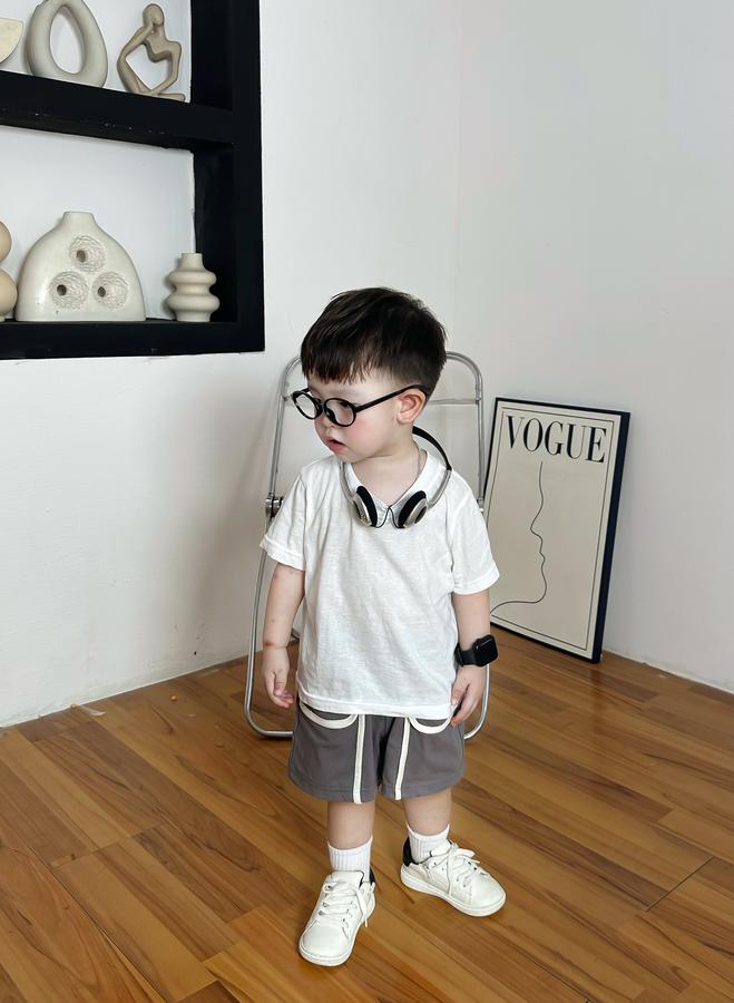 QC2301- quần đùi viền túi bé trai