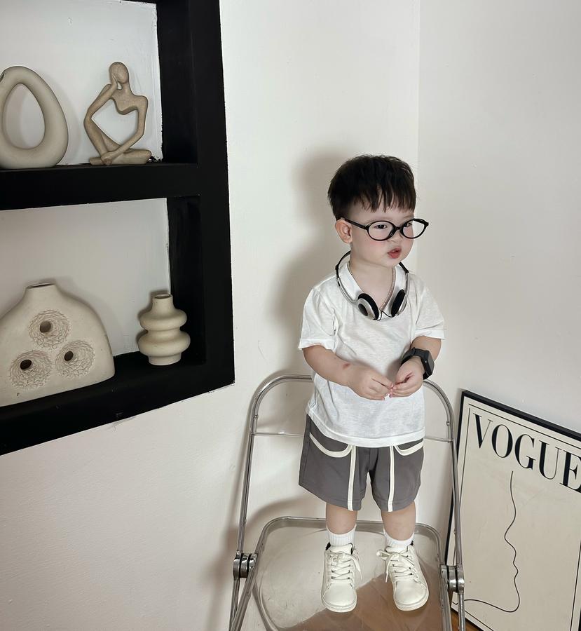 QC2301- quần đùi viền túi bé trai