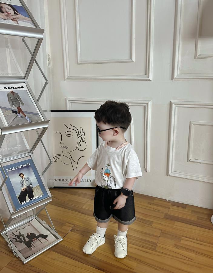 SB2274- bộ cọc tay cổ tròn in hình chú bé cưỡi ngựa