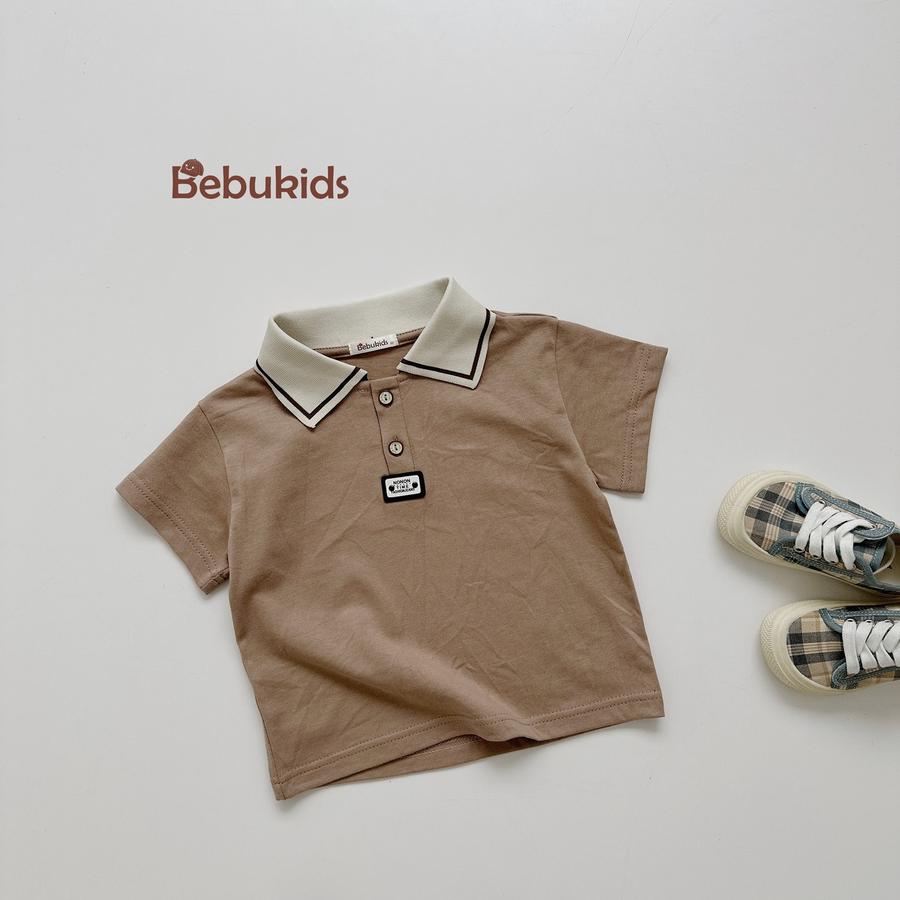 A2308- áo polo phối cổ đính logo dưới nep