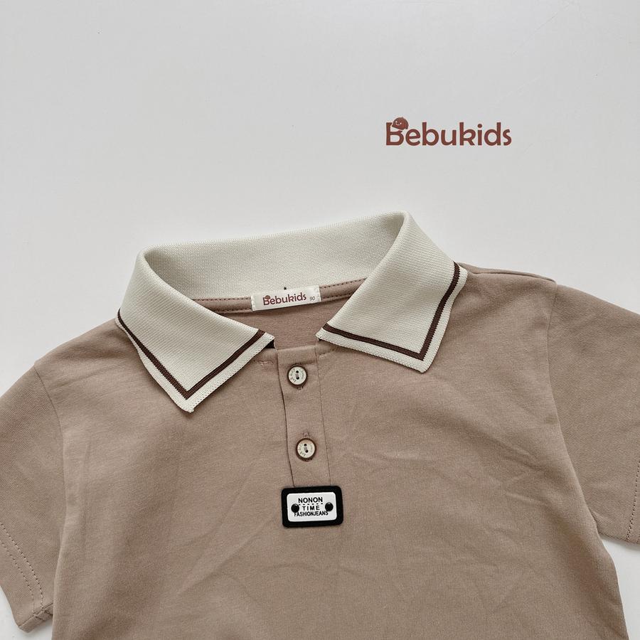 A2308- áo polo phối cổ đính logo dưới nep