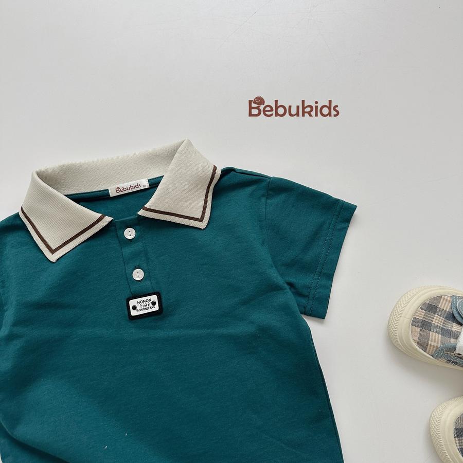 A2308- áo polo phối cổ đính logo dưới nep