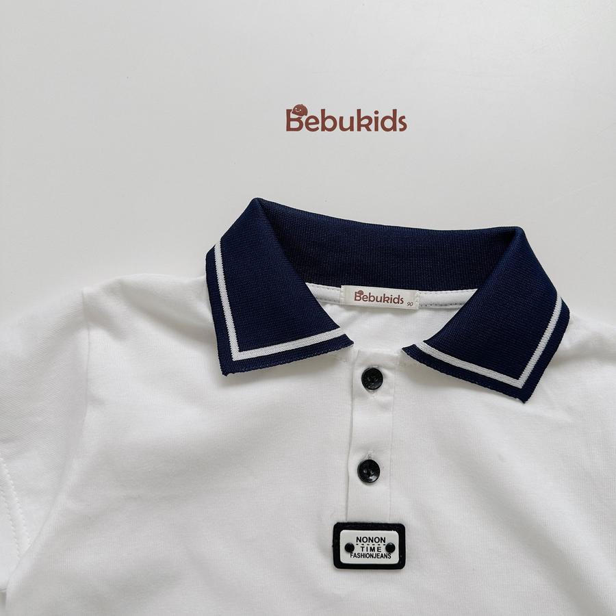 A2308- áo polo phối cổ đính logo dưới nep