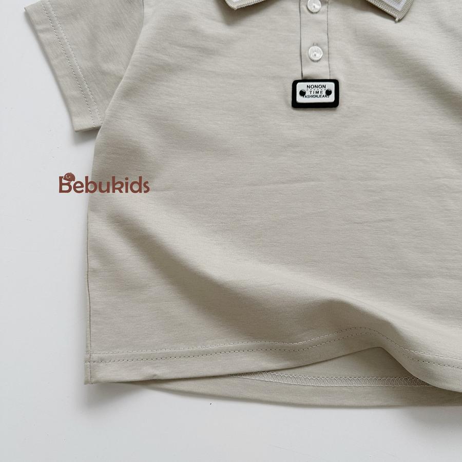 A2308- áo polo phối cổ đính logo dưới nep