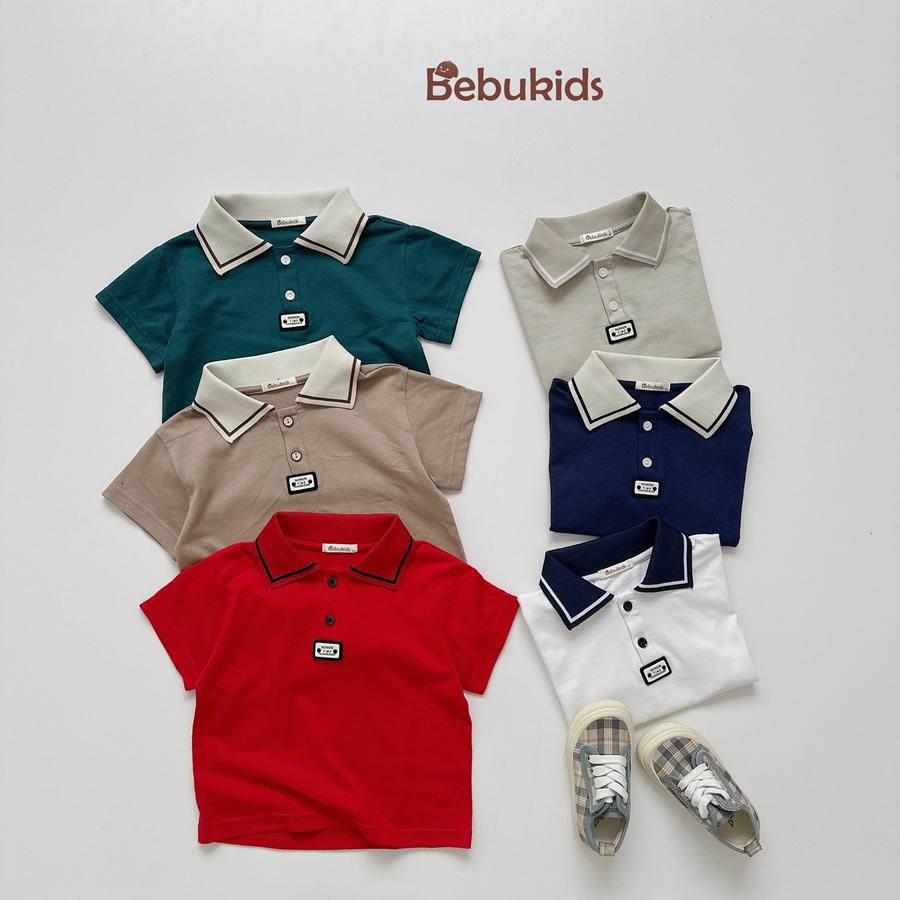 A2308- áo polo phối cổ đính logo dưới nep