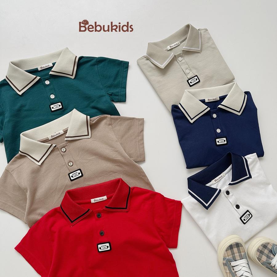 A2308- áo polo phối cổ đính logo dưới nep