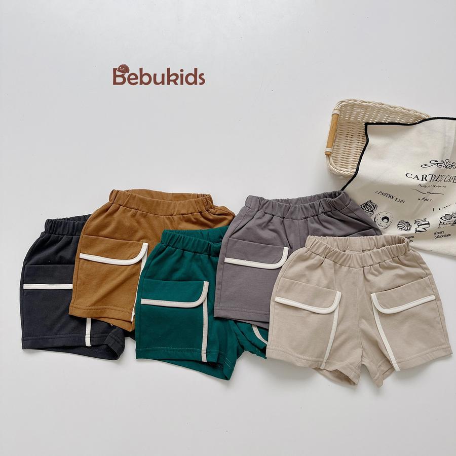 QC2301- quần đùi viền túi bé trai