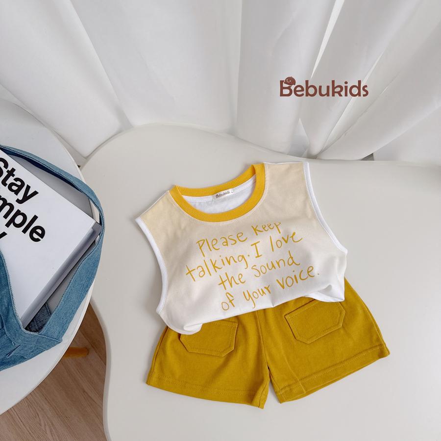 SB2311- bộ sát nách phối cổ in chữ please keep talking