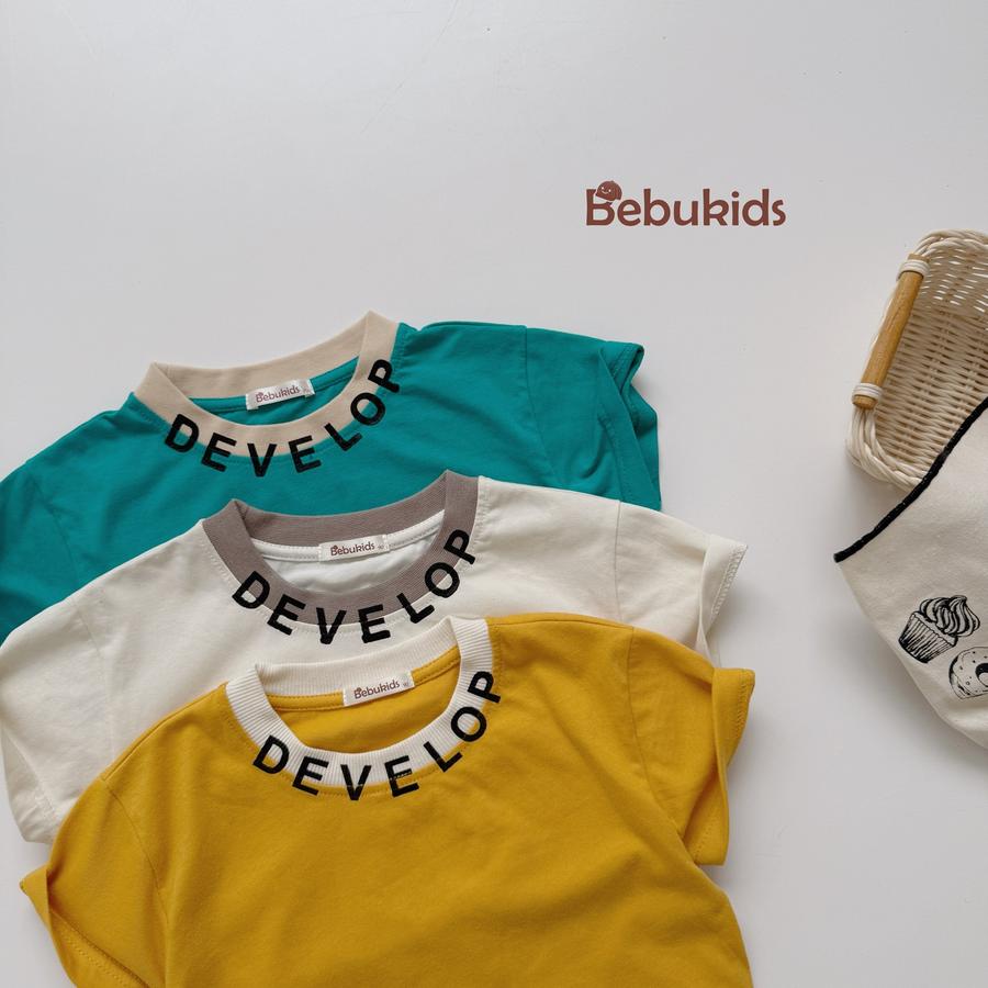 SB2310-bộ cộc tay phối cổ in chữ develop