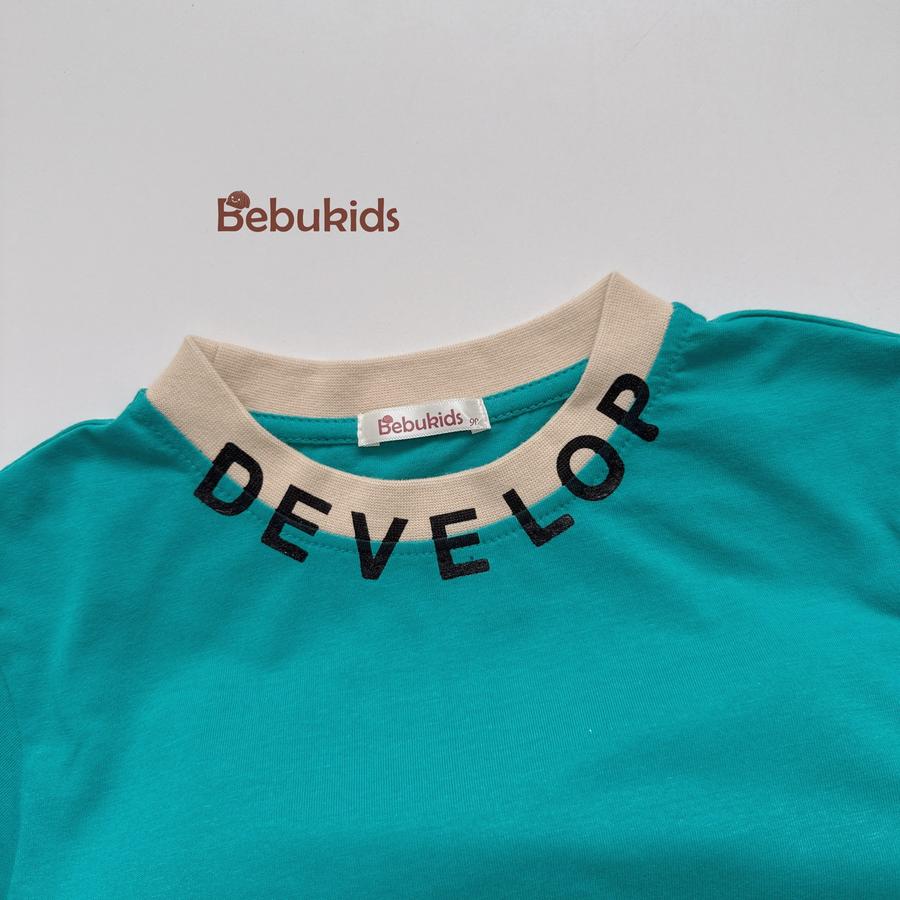 SB2310-bộ cộc tay phối cổ in chữ develop