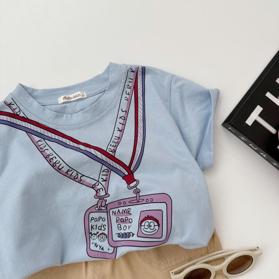 SB2338- bộ cộc tay bé trai in 2 dây thẻ