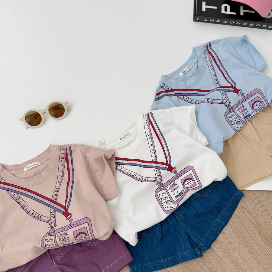 SB2338- bộ cộc tay bé trai in 2 dây thẻ