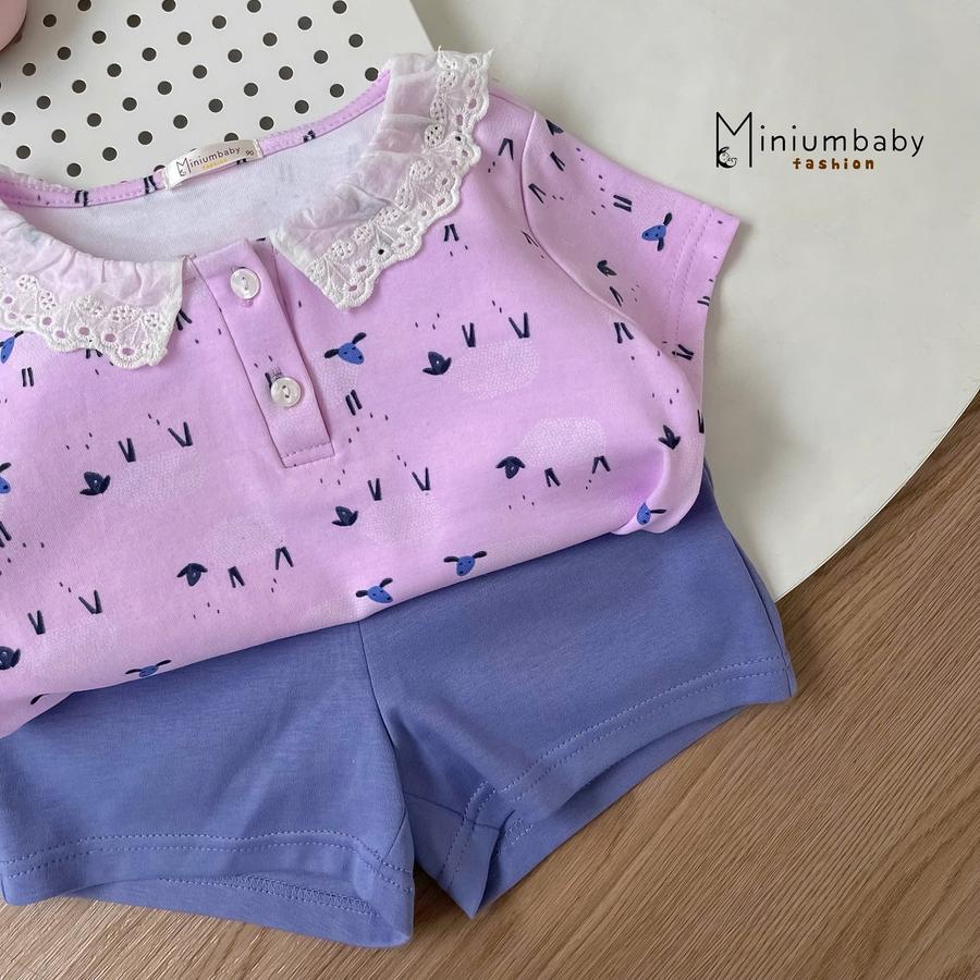 SB2339- bộ cộc tay cổ zen bé gái