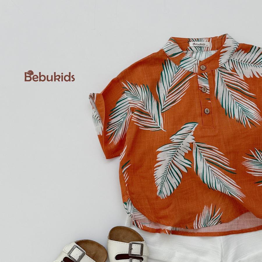 SB2326- bộ sơ mi bé trai in dừa, dưa hấu