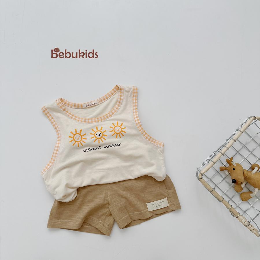 SB2327- bộ ba lỗ in mặt trời bé trai be