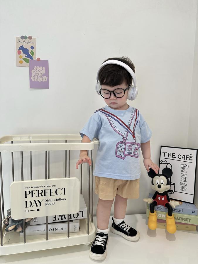 SB2338- bộ cộc tay bé trai in 2 dây thẻ